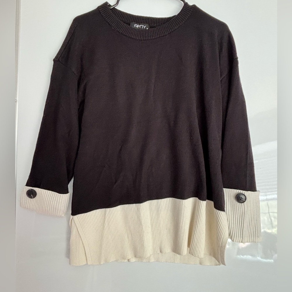 Elegant Black and Cream Sweater